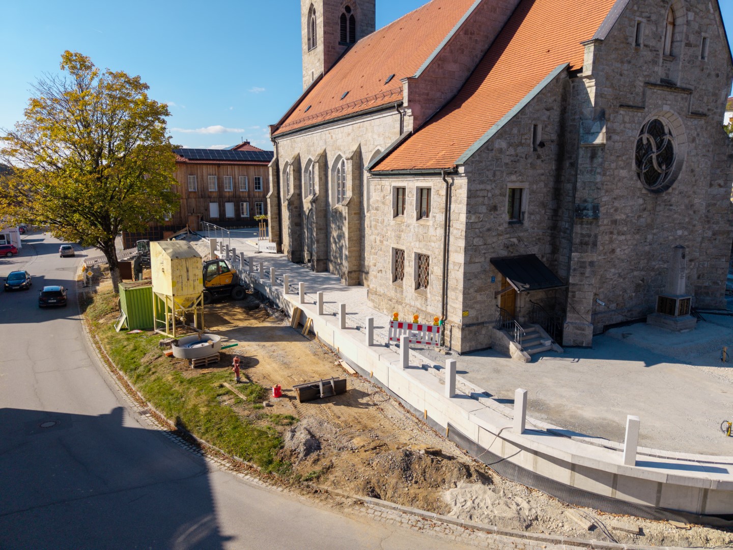 Baustellenübersicht aus der Vogelperspektive Waldkirchen Immobilien Drohne